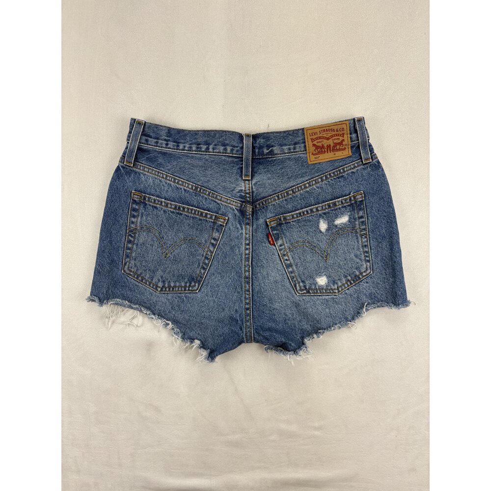 Levi's Women's Distressed Denim Cutoff Shorts Size 28 - Picture 3 of 11